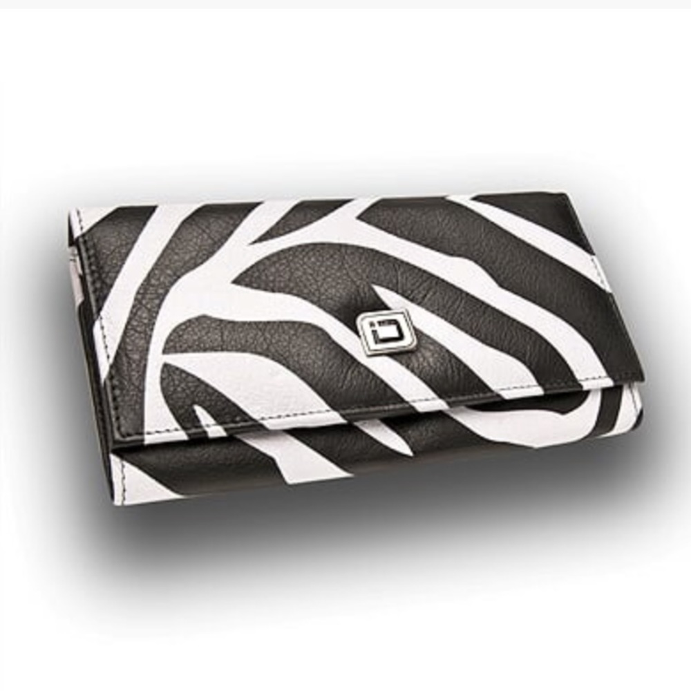 Leather Zebra RFID Protection Clutch